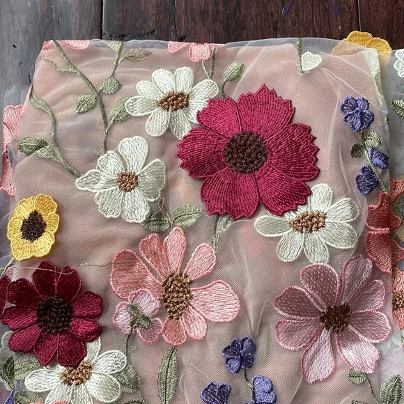 (last 1) Elise Fleurs - 3D mesh mini luxury runway dress with embroidery - Picture 7 of 12